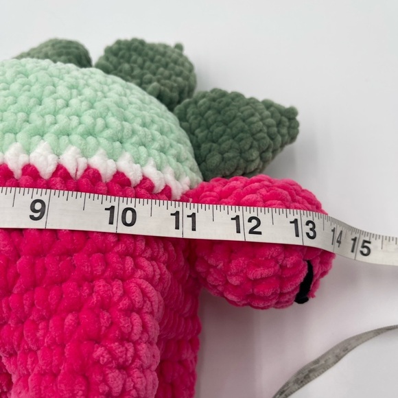 Melonosaurus Amigurumi Handmade Plush Dinosaur Colorful Soft - Picture 9 of 11